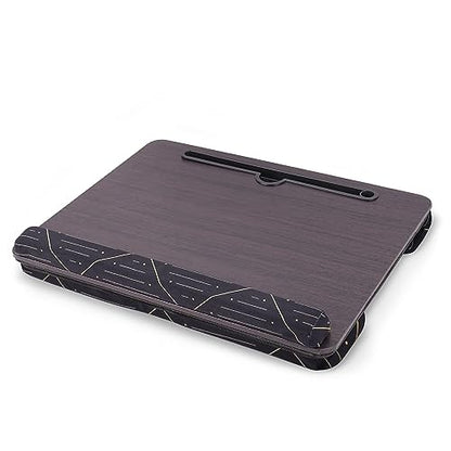 Lap Desk,Fits up to 15.6 inch Laptop Bed Table Computer with Soft Pillow and Storage Bag,Gaming Tray and Writing Tray on Bed for Home Office(2-Dark Brown) - color: 2-dark Brown