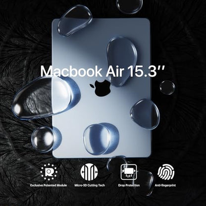 Soonjet for MacBook Air 15 inch Case, M5 M4 M3 M2 2026-2023 Keyboard Cover | 100% Color Match, Sky Blue, Clear Matte, Anti Crack & Fingerprint & Scratch, Ultra Thin & Light, Protective Laptop Hard Shell - color: Frost Sky Blue