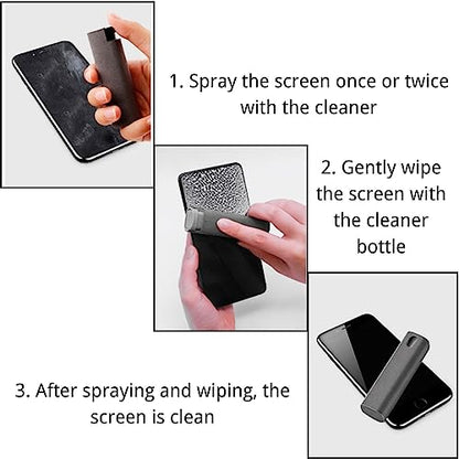 4PCS Screen Cleaner Touchscreen Mist Spray, Portable Reusable Fingerprint-Proof Spray Bottle for Phone/Laptop/Tablet/Monitor/Car Screen