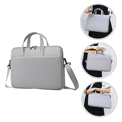 Uonlytech Laptop Carrying Bag PU Leather Tablet Case with Double Zipper Design for Devices Stylish Business Tote for Work Travel College
