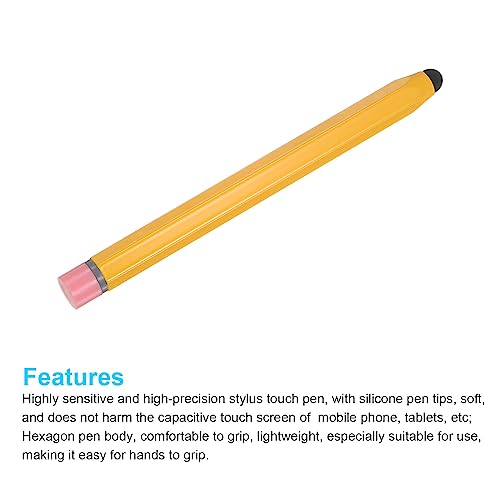 MECCANIXITY 2pcs Stylus Pens for Touch Screens Hexagon Crayon Stylus Pen Universal Capacitive Stylus for All Touch Screen Devices, Yellow Pink
