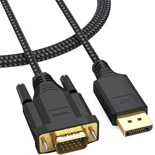 DisplayPort to VGA Cable 3Ft, DP Display Port to VGA Adapter Cable Converter Male to Male Braided Cord for Desktop Laptop to Monitor Display - style: 3 Feet