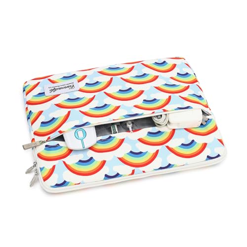 Canvaslife Waterproof Laptop Sleeve 14 Inch Laptop Case Bag with Front Pocket Rainbow Pattern - color: New Rainbow, size: 14 inch / 14.0 inch