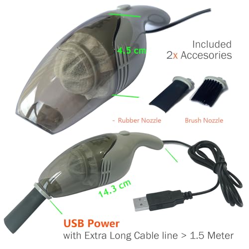 Lightweight Mini Vacuum with Strong Suction - Perfect for Keyboard, Desktop Dust Removal - color: Gray