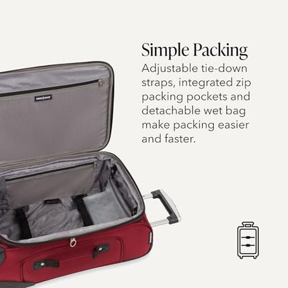 SWISSGEAR Sion Carry-On Spinner Luggage, Softside Expandable, Lightweight Suitcase, Burgundy, 22.75-Inch - color: Burgundy, size: Carry-On