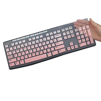 MUBUY Keyboard Cover Skin Protector Fit Logitech MK295 MK275 MK270 Wireless Keyboard, Logitech K200 K260 K270 MK200 MK260 Keyboard (NOT Fit Other Model Keyboards)-GradualPink - color: GradualPink