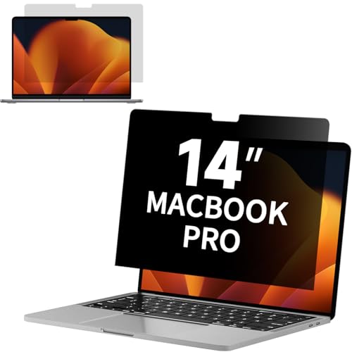 Privacy Screen for 14 Inch MacBook Pro (2021-2025, M1,M2,M3,M4,M5, Pro/Max), Reduce Eye Strain Anti Glare Blue Light Laptop Privacy Screen Shield, Anti Scratch Protector for Mac 14in - size: MacBook Pro 14 Inch(2021-2025)