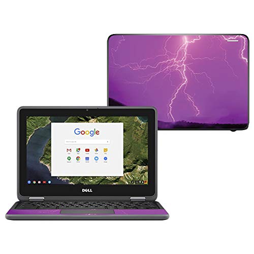 MightySkins Skin Compatible with Dell Chromebook 11" 3180 - Purple Lightning | Protective, Durable, and Unique Vinyl Decal wrap Cover | Easy to Apply, Remove, and Change Styles | Made in The USA - color: Purple Lightning