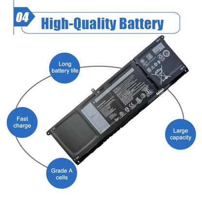54Wh V6W33 Battery Compatible with Dell 15 3511 3520 3515 3510 5510 5515 5518 5310 5635 5625 5630 Latitude 3320 3330 3420 3520 Vostro 3515 3525 Series 15V 4-Cell - size: 11.22*3.51*0.21 inch V6W33