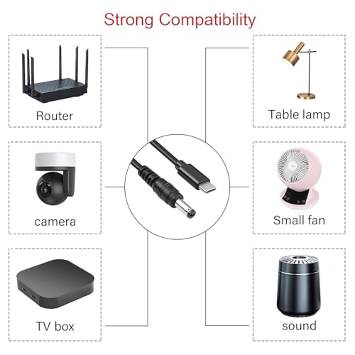 5Ft 12V 3A USB C to 5.5x2.5mm Webcamera Power Cable, 20V DC Adapter USB C Cable Made for GPS, DVR, Webcamera, Speaker, CCTV Camera, LAN Phones, USB Hubs, Asus Laptop, External Speaker - style: USB C to 5.5x2.5mm