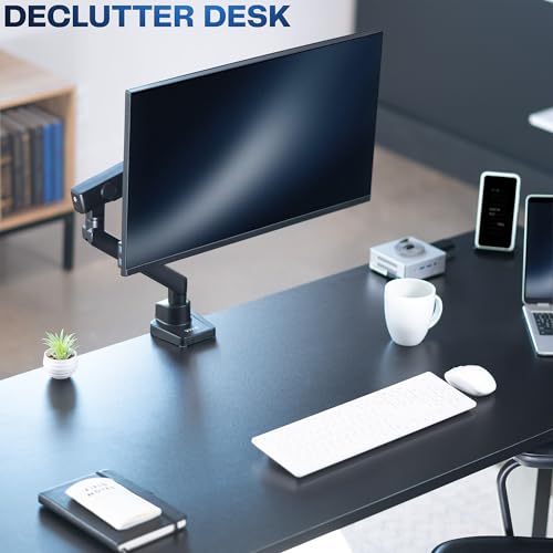 VIVO Premium Aluminum Full Motion Single Ultrawide Monitor Desk Mount Stand with Lift Engine Arm, Fits Screens up to 40 inches, STAND-V101BB - size: Single monitor, style: Standard