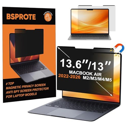 Magnetic Privacy Screen for MacBook Air 13.6 & 13 Inch (2022-2026, M2, M3, M4, M5), Anti-Blue Light Glare Privacy Screen Shield and Protector for Mac 13 Inch (A2681 A3113 A3240 A3449) - size: for MacBook Air 13.6 Inch