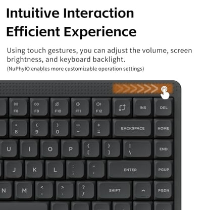 NuPhy Node75 Wireless Mechanical Keyboard, 75% Hot Swappable Custom Low Profile Keyboard, 84 Keys Computer Gaming Keyboards, Supports Touch Gestures, PBT Keycaps, RGB Backlit, Bluetooth/2.4GHz/USB-C - color: Gray, size: Low-Profile Red Nano Switch