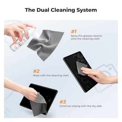 K&F CONCEPT Cleaner Spray Kit,with Microfiber Cloth X3,Glasses Cleaner X3 | 60ml Mild Cleaning Liquid,High Density Cloths,Individually Packaged,Washable & Reusable,For Eyeglasses,Screen,and Camera,MK01