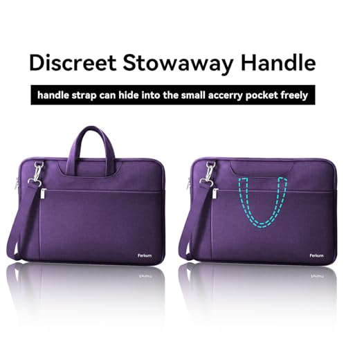 Ferkurn Laptop Case Bag Women Men Computer Sleeve with Shoulder Compatible with HP/Inspiron/Thinkpad/Vivobook/MSI/Surface, 15.6 inch, Violet - color: Violet, size: 15.6 inch