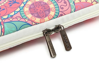 360° Protective Laptop Sleeve Case Bag with 3 Pockets,Handle,Luggage Strap for MacBook Pro 14 inch and 14 inch-14.4 inch Screen Laptop (Bandanna) - color: Bandanna, size: 14 inch-14.4 inch