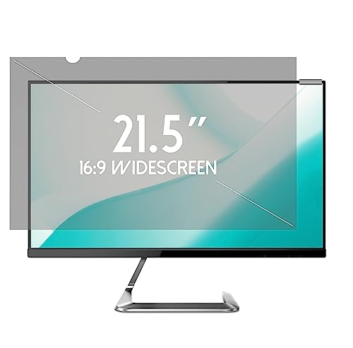 21.5 Inch Desktop Privacy Screen Shield for 16:9 Wide Monitor - Anti Glare Computer Privacy Screen Cover | Blue Light Blocking Screen Protector | Scratch Resistant UV Filter | Attachment Type - size: 21.5 Inch (Diagonal) WIDESCREEN - 16:9