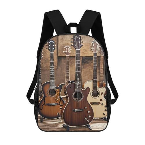 17-Inch Laptop Backpack Water-Resistant Collection Guitar Daypack with Shoulder Strap Lightweight Casual Rucksack for Travel Commuter Hiking Outdoor Activities 20l Black