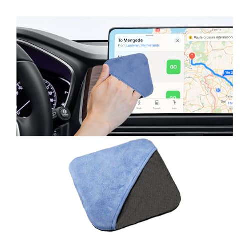 Car Screen Cleaner, Microfiber Cloth Vehicle Touchscreen Cleaning Wipes, Foldable Automotive Interior Cleaning Pad Accessory for Dashboard LCD Display, Universal for Truck SUV RV (Square/Blue) - color: Blue, size: Square
