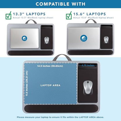 LAPGEAR Home Office Pro Lap Desk – Silver Carbon, Fits 15.6” Laptops - color: Silver Carbon, size: Home Office Pro W/Wrist Rest