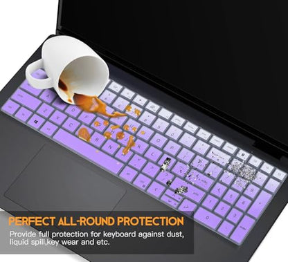 Keyboard Cover for 2026 2025 Dell 15 Laptop DC15250 DC15255 15.6, 2024 2023 15.6 Dell Inspiron 15 3510 3511 3520 3530 3535 5510 5515 5518, Inspiron 16 5640 5645 Skin, Ombre Purple - color: Ombre Purple
