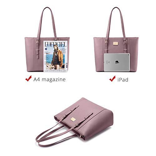 Laptop Tote Bag for Women Cute Computer Bag Large Laptop Purse - color: Purple