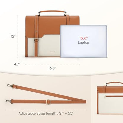 Missnine Laptop Bag 15.6 inch Canvas Messenger Bag for Women Professional Work Bag Shoulder Bag