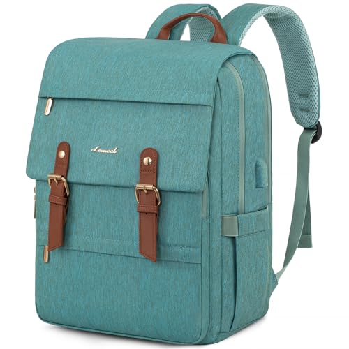 LOVEVOOK Laptop Backpack for Women, 15.6 Inch Vintage Travel Backpack Purse – Airline Approved Large Computer Bag, Lightweight for Nurse Teacher - color: Light Sea Green, size: 15.6 Inch