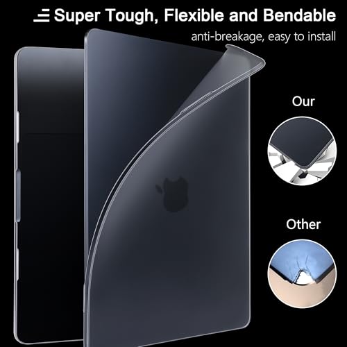 MEEgoodo for MacBook Air M5/M4/M3/M2 13 inch Case 2026-2022,Fit Model A3449/A3240/A3113/A2681,Flexible Case for MacBook Air 13.6 inch with TPU Keyboard Cover & Webcam Cover & OTG Adapter,Deep Gray - color: Deep Gray