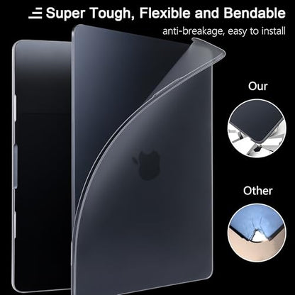 MEEgoodo for MacBook Air M5/M4/M3/M2 13 inch Case 2026-2022,Fit Model A3449/A3240/A3113/A2681,Flexible Case for MacBook Air 13.6 inch with TPU Keyboard Cover & Webcam Cover & OTG Adapter,Deep Gray - color: Deep Gray