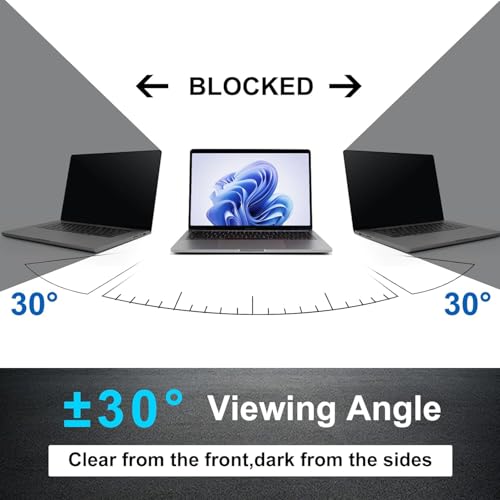 13 Inch 16:9 Laptop Privacy Screen Filter, Anti Scratch Anti Spy Anti-Glare Blue Light Screen Guard, Removable 13 In Security Shield, Matte/Glossy Double-Sided