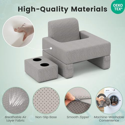 Giantex Reading Pillow for Gaming, Extra Large Lap Desk for Laptop with Back Arm Rest & Cup Holder for Adult, Adjustable Gaming Pillow for Reading Crochet Working & Writing on Bed Floor Sofa & Couch