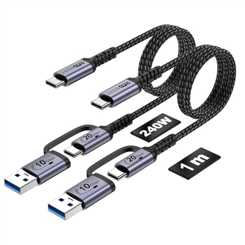 20Gbps USB C CarPlay Cable 3.3ft[2Pack],USB C Fast Charging Cable | 1m usb c Data Transfer for Android Auto Cable,240W charging cord Compatible with iPhone 16 15 Pro Max,Samsung, Pixel 9 Pro - color: Silver, size: 3.3ft,3.3ft