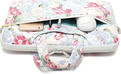 Laptop Shoulder Messenger Bag for MacBook Air 13 inch,MacBook 14 inch and 13.3 Inch-14 inch Laptop (Blue Rose) - color: Blue Rose