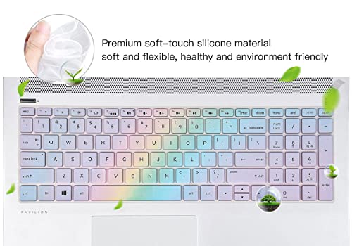 Keyboard Cover for 15.6 17.3 HP Laptop 15-dw 15-dy 15-ef 15-da/db/bs 15t-dw400 15-dw0083wm 15-dy2073dx 15t-dy200 15z-ef2000|HP Envy X360 15m-dr/ds 17-bs/bw/by/ca 17-by4013dx by4623dx 17-by4025nr Skin - color: Rainbow Color