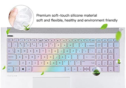 Keyboard Cover for 15.6 17.3 HP Laptop 15-dw 15-dy 15-ef 15-da/db/bs 15t-dw400 15-dw0083wm 15-dy2073dx 15t-dy200 15z-ef2000|HP Envy X360 15m-dr/ds 17-bs/bw/by/ca 17-by4013dx by4623dx 17-by4025nr Skin - color: Rainbow Color
