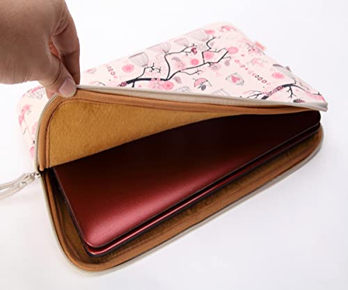 BSLVWG 11.6 Inch Laptop Sleeve Multi-Color & Size Choices Case/Water-Resistant Neoprene Notebook Computer Pocket Tablet Briefcase Carrying Bag/Pouch Skin Cover - color: Bird Pink, size: 11.6 inch