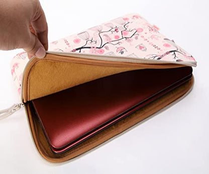 BSLVWG 10 Inch Laptop Sleeve Multi-Color & Size Choices Case/Water-Resistant Neoprene Notebook Computer Pocket Tablet Briefcase Carrying Bag/Pouch Skin Cover - color: Bird Pink, size: 10 inch
