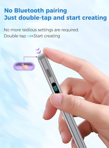 iPad Stylus Pencil(5 Extra Tips) with Magnetic Attachment,USB-C Faster Charge,Tilt Sensitivity Palm Rejection,Compatible with2018-2025 iPad ProM4/12.9/11,Air M3/M2/3/4/5,iPad6-11,Mini5/6/7Gen (Blue) - color: Blue
