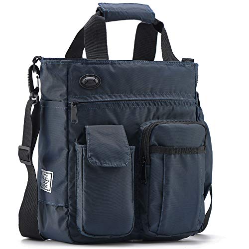 d'yallee Crossbody Messenger Bag Men Waterproof Shoulder Business Work Bag Nylon - color: Navy Blue