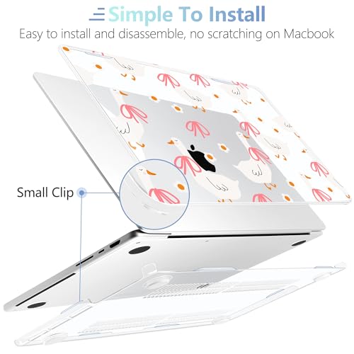 MEEgoodo Compatible with MacBook Pro 14 inch Case (M5/M4/M3/M2/M1) Pro/Max 2026 2025 2024 2023 2021, Case Fit Model A3427/A3426/A3434/A3112/A3401/A3185/A2918/A2992/A2779/A2442, Goose Farm & Bows - color: Goose Farm & Bows