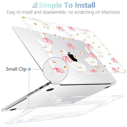 MEEgoodo Compatible with MacBook Pro 14 inch Case (M5/M4/M3/M2/M1) Pro/Max 2026 2025 2024 2023 2021, Case Fit Model A3427/A3426/A3434/A3112/A3401/A3185/A2918/A2992/A2779/A2442, Goose Farm & Bows - color: Goose Farm & Bows
