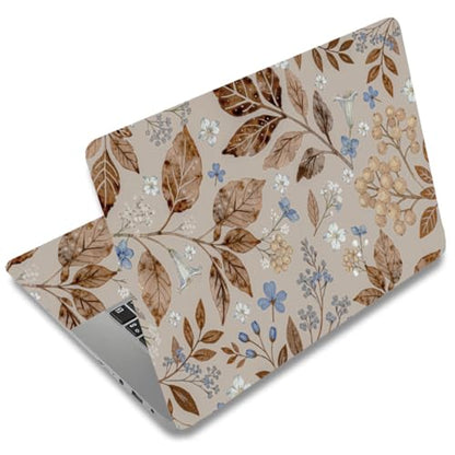 SUPERDANT Brown Wildflowers Laptop Skin Sticker Decal Leaf Universal Laptops Notebook Skin Sticker 12 13 13.3 14 15 15.4 15.6 Inches Vinyl Laptop Cover Stickers Removable Waterproof Notebook Protector - style: Brown Wildflowers