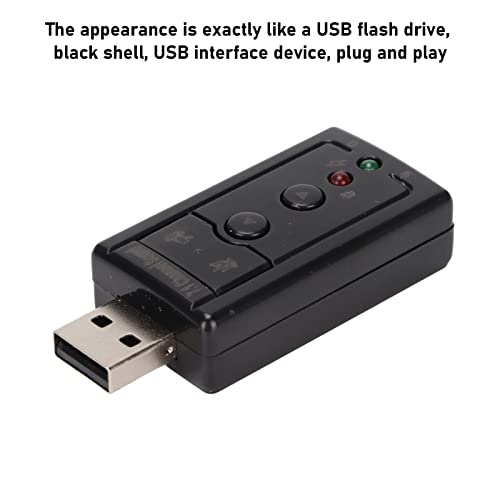7.1 Channel USB External Sound Audio Adapter Laptop PC Sound Built in Amplifier and Volume Controls with 3.5MM Ports and Microphone for Wins/for Android