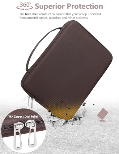 HYZUO 17-17.3 Inch Hard Shell Laptop Case Sleeve, Coffee Brown | for 17" 17.3" HP/Dell/ASUS/Acer/Lenovo/LG/Toshiba/MSI Gaming Laptop/Razer Blade 17/18, Notebook Protective Cover Men Women - color: Coffee Brown, size: 17-17.3 Inch