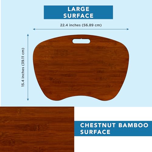 ROSSIE Home XL Bamboo Lap Desk – Chestnut, Fits 17.3” Laptops - color: Chestnut
