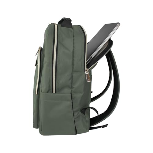 Kenneth Cole REACTION Women's Chelsea Chevron 15" Laptop and Tablet Backpack, Olive - color: Olive