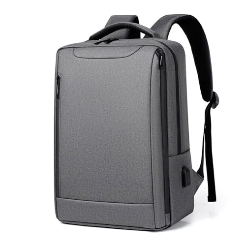 LINGYUE Business Laptop Backpack With USB Charging Port, Waterproof Durable Travel Backback For Men & Women, Anti-Scratch Computer Bag Fits 15.6 Inch, Ideal For Work, And School(Gray)