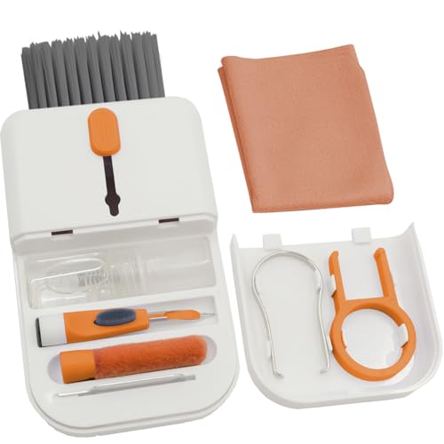 Cell Phone Camera Tablet Touch Screen Cleaner for iPhone Speaker, Hatstart Laptop Computer PC Keyboard Brush Cleaning kit for MacBook Airpods iPad MacBook, All in One Electronic Cleans Kits for Gamer - color: Orange