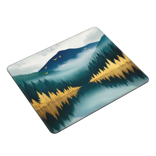 Mountains Gaming Computer Keyboard Cute Mouse Pad with Anti-fray Stitching, Premium-Textured Alfombrilla para Mouse with Non-Slip Rubber Base, 10 x 12 inch - color: Mountains